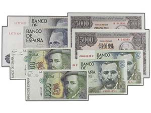 Juan Carlos I - Lote 8 billetes 1.000 (4), ... 