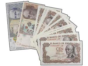 Juan Carlos I - Lote 12 billetes 100 (10), ... 