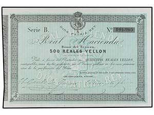 SPANISH BANK NOTES: ANCIENT - 500 Reales de ... 