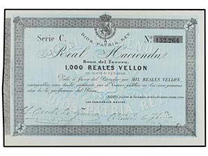 SPANISH BANK NOTES: ANCIENT - 1.000 Reales ... 