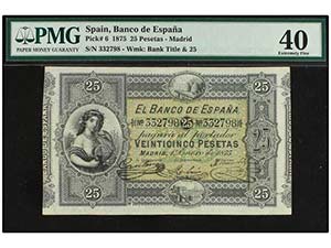 SPANISH BANK NOTES: ANCIENT - 25 Pesetas. 1 ... 