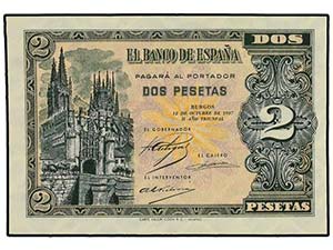 SPANISH BANK NOTES: ESTADO ESPAÑOL - 2 ... 
