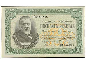 SPANISH BANK NOTES: ESTADO ESPAÑOL - 50 ... 