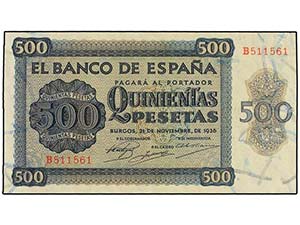 SPANISH BANK NOTES: ESTADO ESPAÑOL - 500 ... 