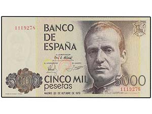 SPANISH BANK NOTES: JUAN CARLOS I - 5.000 ... 