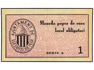 PAPER MONEY OF THE CIVIL WAR: CATALUNYA - 1 ... 