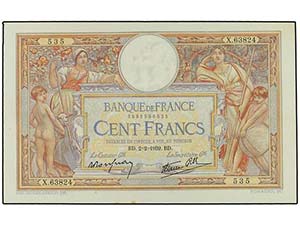 WORLD BANK NOTES - 100 Francos. 1939. ... 