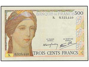 WORLD BANK NOTES - 300 Francos. (1938). ... 
