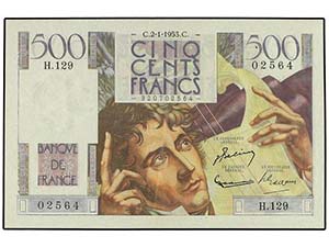WORLD BANK NOTES - 500 Francos. 2 Enero ... 