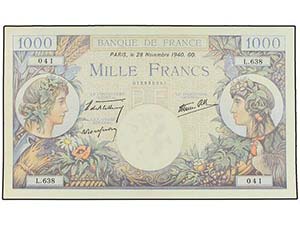 WORLD BANK NOTES - 1.000 Francos. 28 ... 