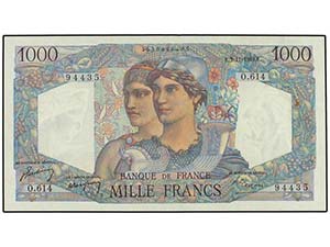 WORLD BANK NOTES - 1.000 Francos. 3 ... 