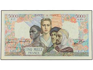 WORLD BANK NOTES - 5.000 Francos. 8 Febrero ... 