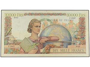 WORLD BANK NOTES - 10.000 Francos. 3 Julio ... 