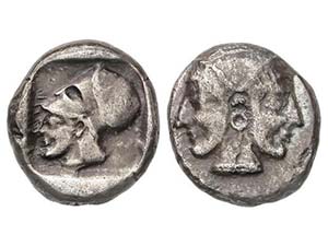 Dracma. 500-470 a.C. LAMPSAKOS. MYSIA. Anv.: ... 