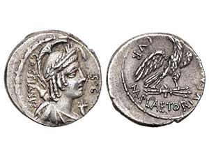 Republic - Denario. 67 a.C. PLAETORIA-4. M. ... 