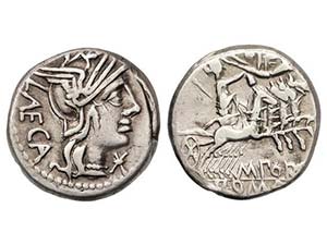Republic - Denario. 125 a.C. PORCIA-3. ... 