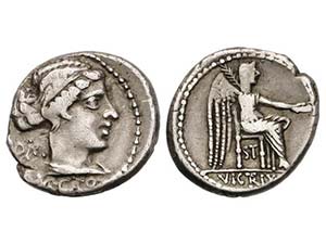 Republic - Denario. 89 a.C. PORCIA-6. M. ... 
