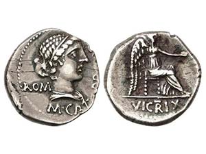 Republic - Denario. 47-46 a.C. PORCIA-10. M. ... 