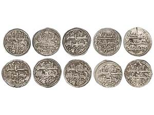 Almoravids - Lote 10 monedas Quirate. ISHAQ ... 