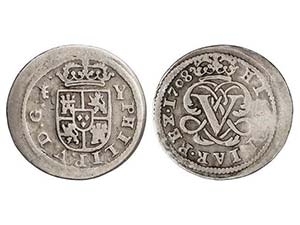 Philip V - 1/2 Real. 1708. SEGOVIA. Y. 0,98 ... 