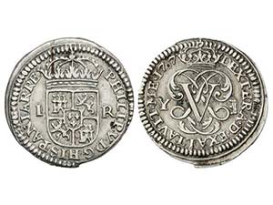 Philip V - 1 Real. 1707. SEGOVIA. Y. 3,11 ... 