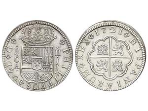 Philip V - 2 Reales. 1721. CUENCA. J.J. 5,12 ... 