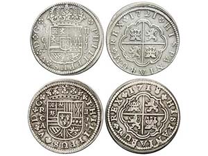 Philip V - Lote 2 monedas 2 Reales. 1718, ... 