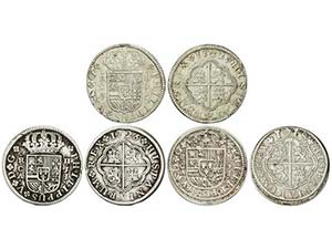 Philip V - Lote 3 monedas 2 Reales. 1718, ... 
