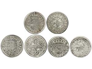 Philip V - Lote 3 monedas 2 Reales. 1716, ... 