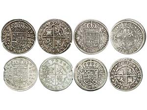 Philip V - Lote 4 monedas 2 Reales. 1716, ... 