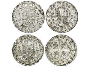 Philip V - Lote 2 monedas 2 Reales. 1719, ... 
