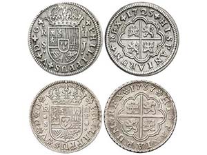 Philip V - Lote 2 monedas 2 Reales. 1725, ... 