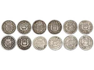 Ferdinand VI - Lote 6 monedas 1/2 Real. ... 