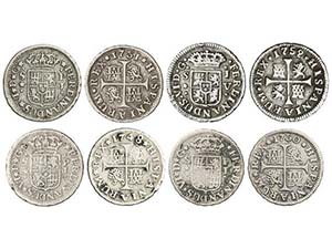 Ferdinand VI - Lote 4 monedas 1/2 Real. ... 