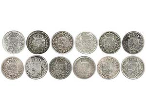 Ferdinand VI - Lote 12 monedas 1 Real. ... 