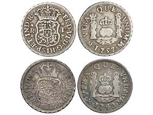 Ferdinand VI - Lote 2 monedas 1 Real. 1749 y ... 