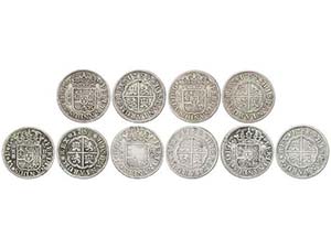 Ferdinand VI - Serie 5 monedas 2 Reales. ... 