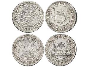Ferdinand VI - Lote 2 monedas 2 Reales. 1749 ... 