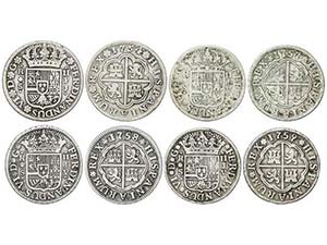 Ferdinand VI - Serie 4 monedas 2 Reales. ... 
