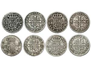 Charles III - Lote 4 monedas 1/2 Real. 1769, ... 