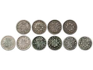 Charles III - Lote 5 monedas 1/2 Real. 1761, ... 