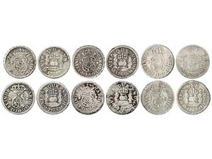 Charles III - Lote 6 monedas 1/2 Real. 1760, ... 