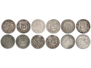 Charles III - Lote 6 monedas 1/2 Real. 1765, ... 