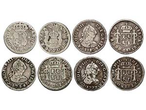 Charles III - Lote 4 monedas 1/2 Real. 1770, ... 
