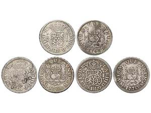 Charles III - Lote 3 monedas 1 Real. 1763/2, ... 