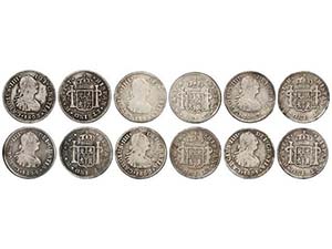 Charles IV - Lote 6 monedas 1/2 Real. 1801, ... 