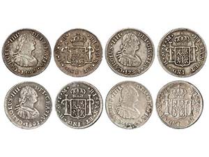 Charles IV - Lote 4 monedas 1/2 Real. 1794, ... 