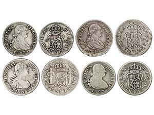 Charles IV - Lote 4 monedas 1/2 Real. 1793, ... 