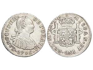Charles IV - 2 Reales. 1795. LIMA. I.J. 6,65 ... 