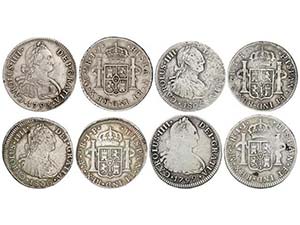 Charles IV - Lote 4 monedas 2 Reales. 1792, ... 
